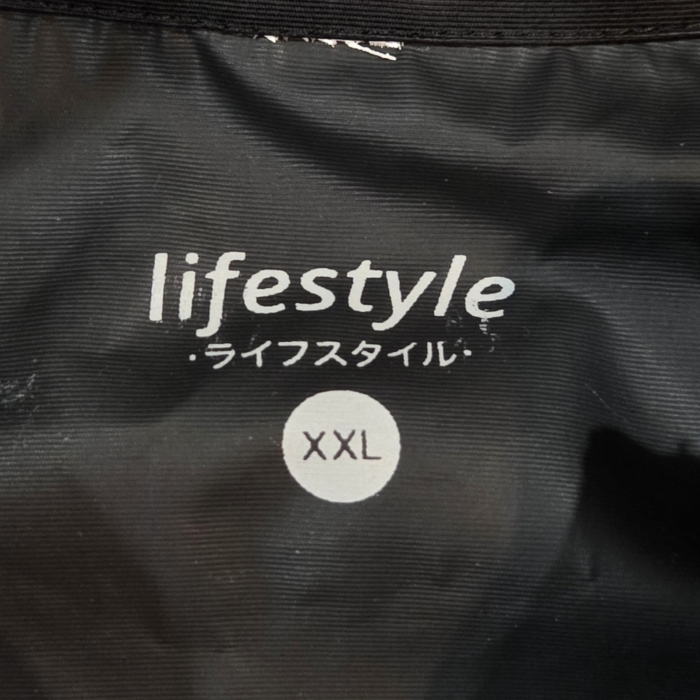 Lifestyle Men's Black Mesh Hooded Windbreaker Rain Jacket Size 2XL - Picture 8 of 8